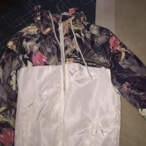 Floral bomber jacket windbreaker